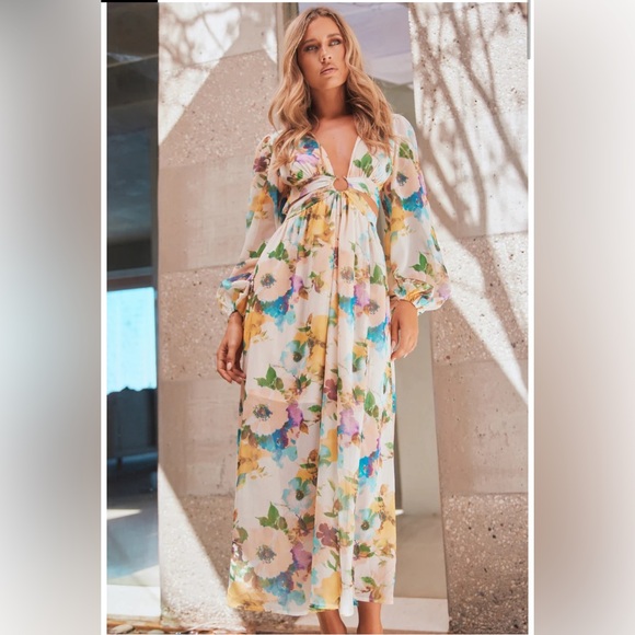 Sage And Paige Classic Crew Maxi  Boho Dress Multi NWOT Size M - Picture 1 of 11